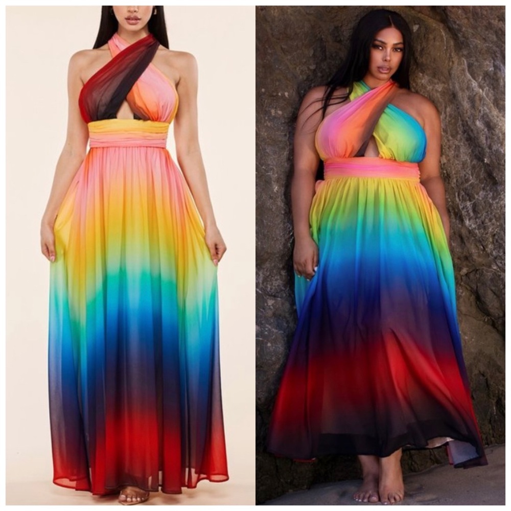 Rainbow Print dress
